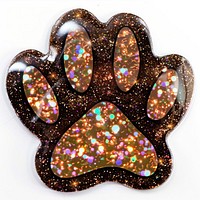 Glitter cat paw print flat sticker accessories accessory ornament.