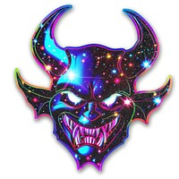 Glitter devil sticker purple symbol logo.