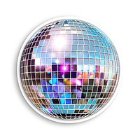 Glitter disco ball flat sticker photography astronomy lighting.