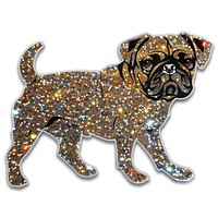 Glitter dog flat sticker accessories accessory animal.