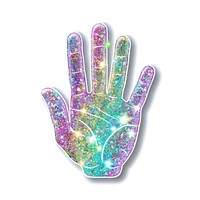 Glitter hand sign flat sticker accessories accessory clothing.