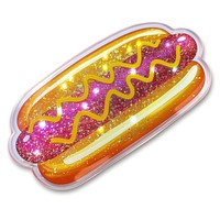 Glitter hotdog sticker ketchup food hot dog.