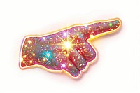 Glitter point hand sign flat sticker accessories accessory ornament.
