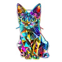Glitter polygon cat sticker graphics animal mammal.