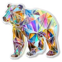 Glitter polygon bear sticker chandelier wildlife animal.