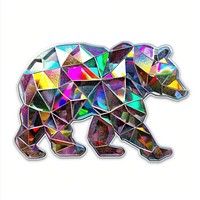 Glitter polygon bear sticker accessories chandelier accessory.