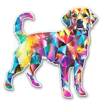 Glitter polygon dog sticker chandelier graphics animal.
