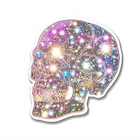 Glitter skull flat sticker accessories accessory gemstone.