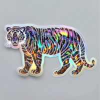 Glitter tiger flat sticker accessories accessory wildlife.