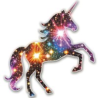 Glitter unicorn flat sticker animal mammal horse.