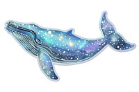 Glitter whale flat sticker animal mammal smoke pipe.