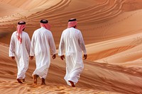 Three wise man in desert standing outdoors people.