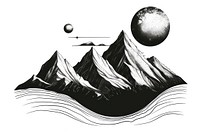 Surreal abstract mountain logo art publication illustrated.