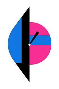 A flat illustration of A clock on the wall shape line pink.