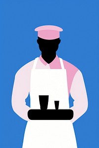 A flat illustration of A Barista clothing apparel person.