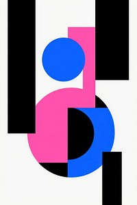 A flat illustration of Abstract Expressionism number symbol logo.