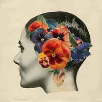 Paper collage of ear flower photo photography.