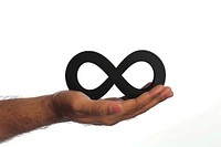 Hand holding infinity icon symbol person human.