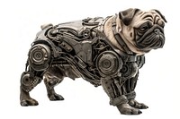 Cyborg pug figurine animal canine.