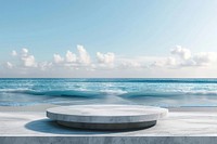 Seascape outdoors landmark horizon.