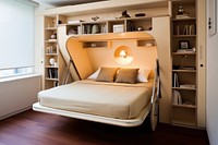 Bed that folds seamlessly furniture cushion indoors.