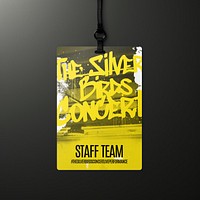 Yellow event staff id card mockup psd