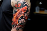 Traditional Japanese tattoo skin arm person.