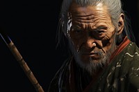Elderly samurai warrior photo face photography.