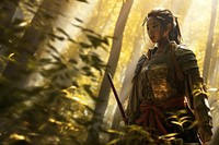 Female samurai warrior vegetation person human.