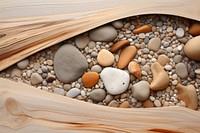 Abstract artwork wood pebble rock.