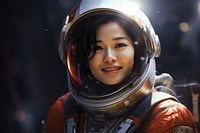 Asian female astronaut person adult human.