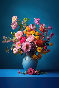 Colorful floral poetic still life photograph style graphics painting blossom.