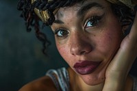 Person with vitiligo confidently looking at the camera portrait photo photography.