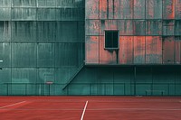 Tennis court building wall architecture.
