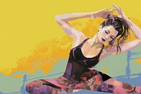 Yoga recreation painting exercise.