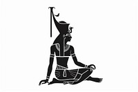 Egypt kneeling stencil person.