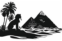 Egypt silhouette triangle animal.