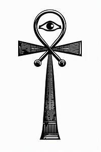 Egyptian ankh with eye symbol cross.