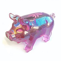 Glitter pig sticker animal mammal piggy bank.