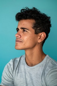 Brazilian man side portrait person human.