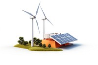 Wind power and solar power outdoors windmill machine.