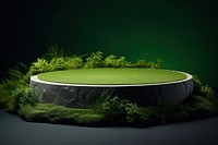 Product podium with a medow hills grass vegetation outdoors.