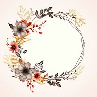 Floral frame with flower chandelier graphics painting.