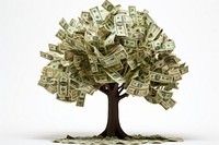 Tree made of dollars symbol money cross.