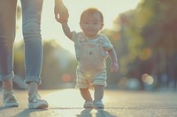 Baby learning to walk happy clothing walking.
