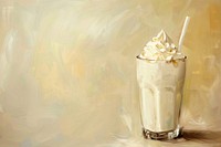 Close up on pale smoothie milkshake beverage dessert.
