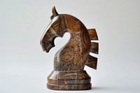 Stone Brown Chess Horse ammunition sculpture figurine.