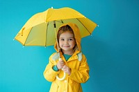 Little girl in yellow raincoat clothing apparel female.