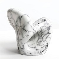 Marble curve line form porcelain sculpture pottery.