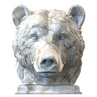 Marble bear head sculpture figurine animal mammal.